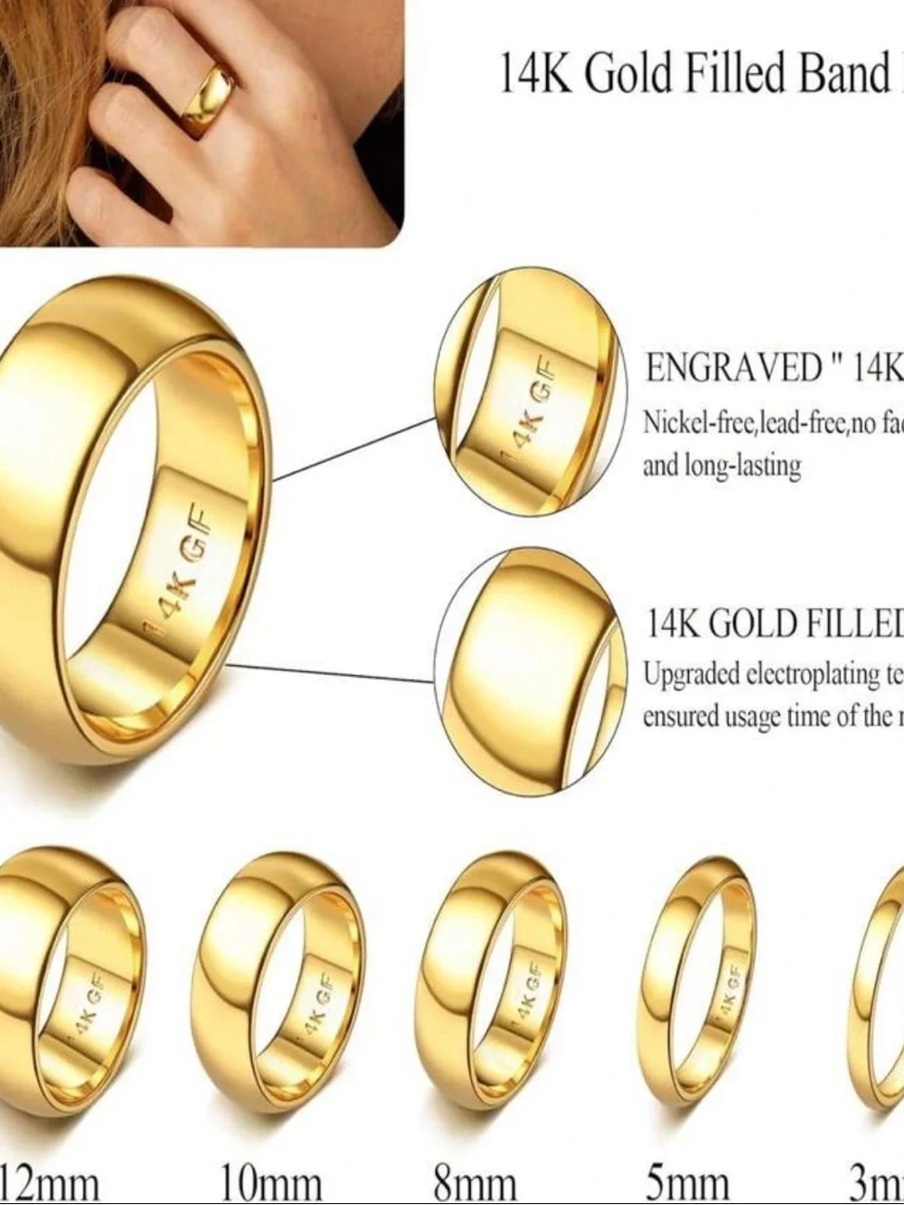 14K Gold-Finish Men's And Women’s Wedding Band - Gold⚜️⚜️